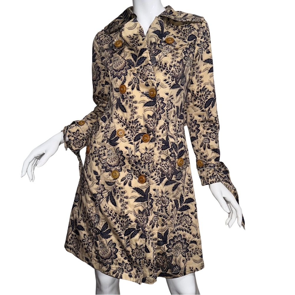Roksanda Ilincic Beige Floral Double Breasted Trench Coat‎ Quiet Luxury Heritage